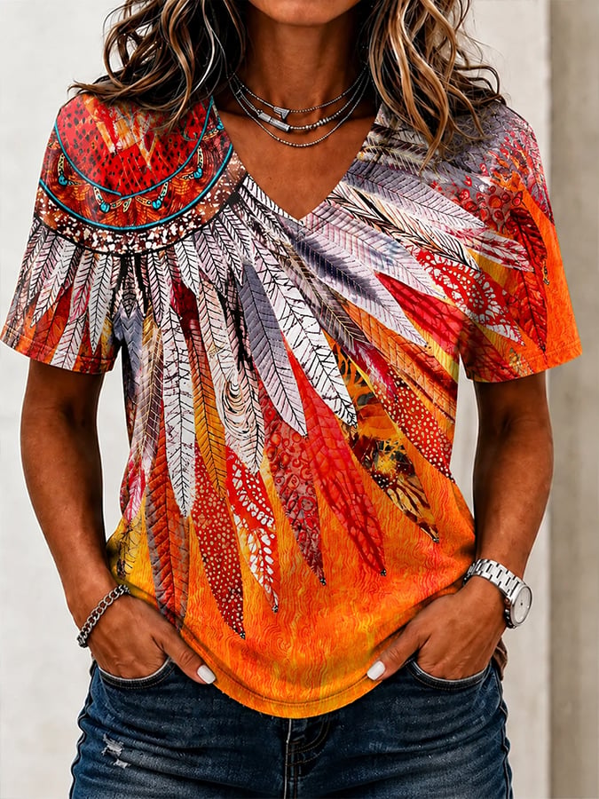 ❤️Buy 3 Get 20% Off❤️Women's Indigenous art Printed T-shirt