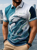 Men'S Football Game Printed Short Sleeved Polo Shirt