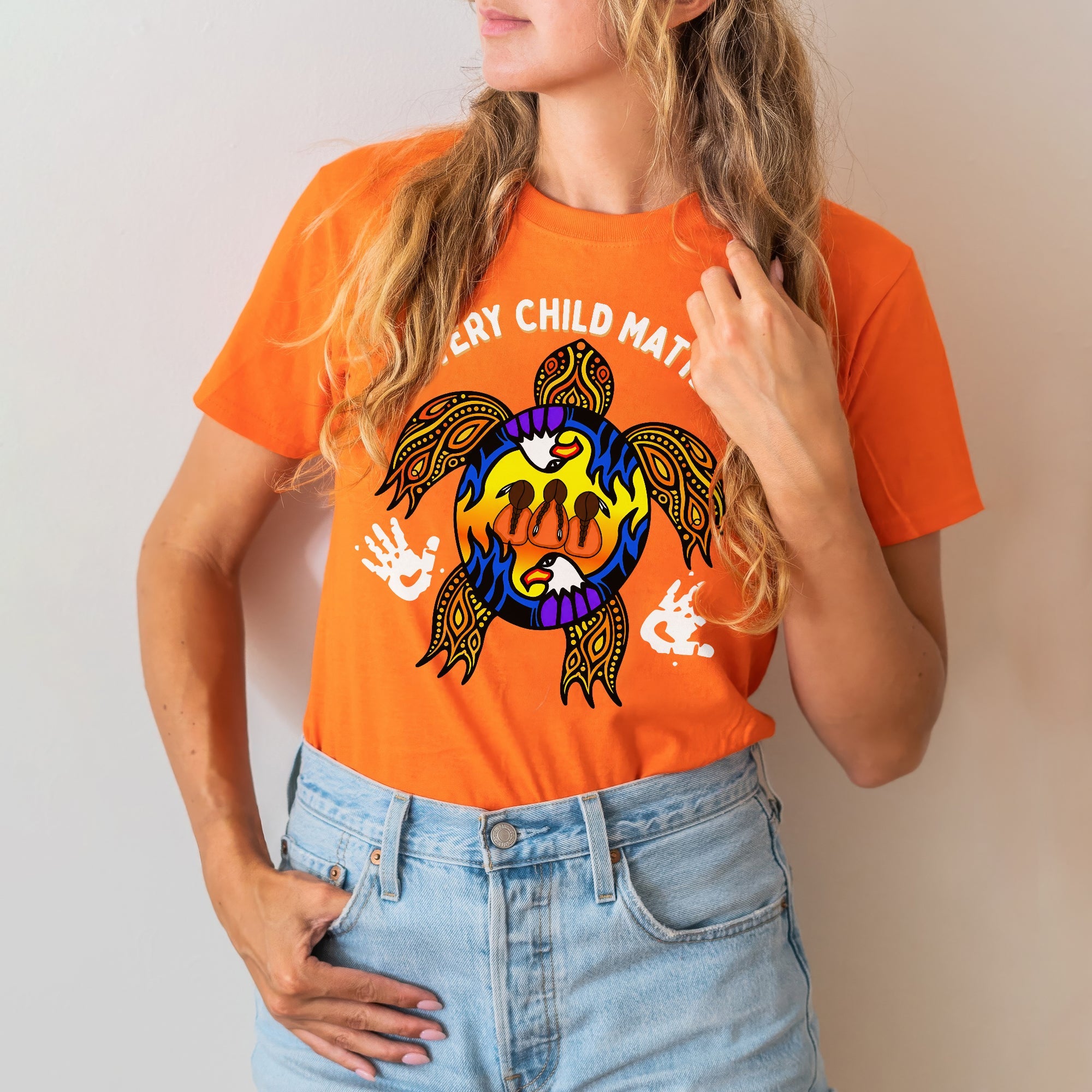 Carried by the Sacred Turtle – Every Child Matters Orange Unisex T-shirt/Hoodie/Sweatshirt