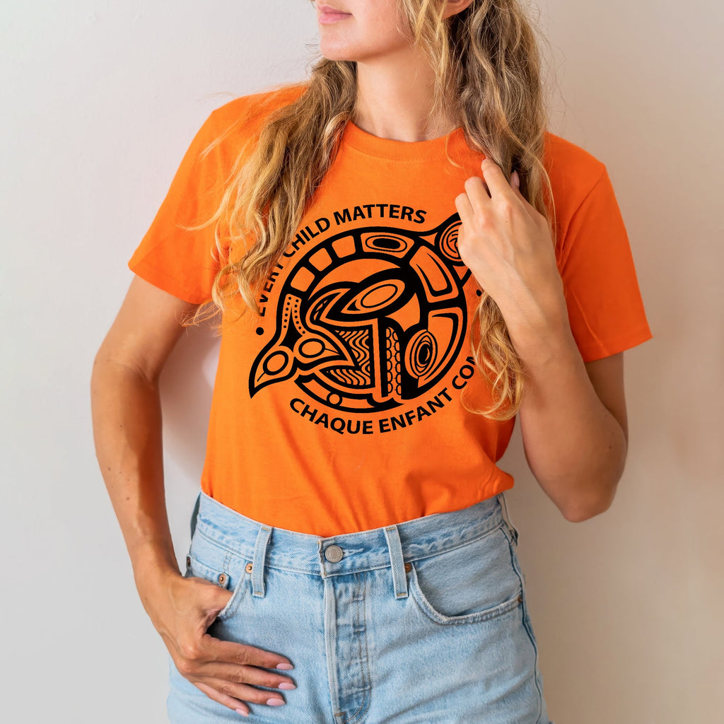 Every Child Matters Chaque Enfant Compte – Indigenous Turtle Orange Shirt Day Unisex T-shirt/Hoodie/Sweatshirt