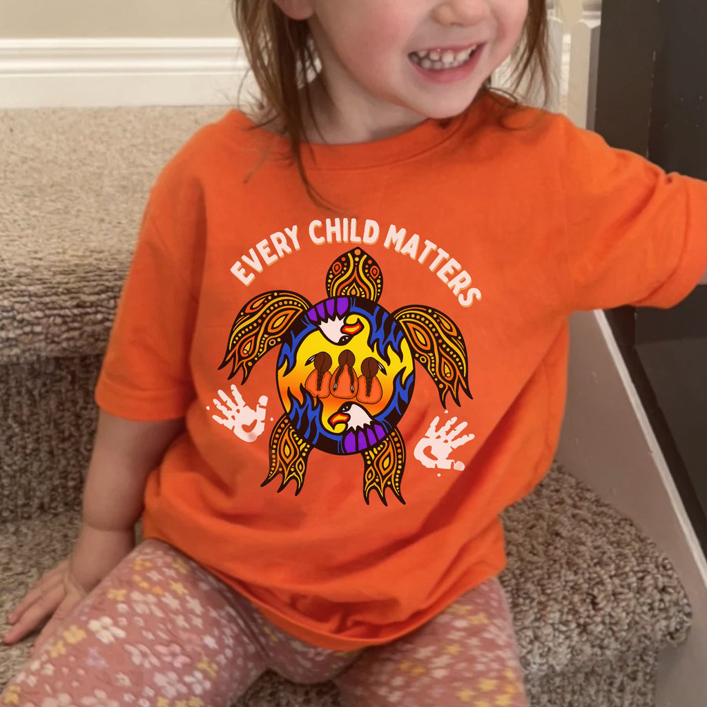 Carried by the Sacred Turtle – Every Child Matters Orange Unisex T-shirt/Hoodie/Sweatshirt
