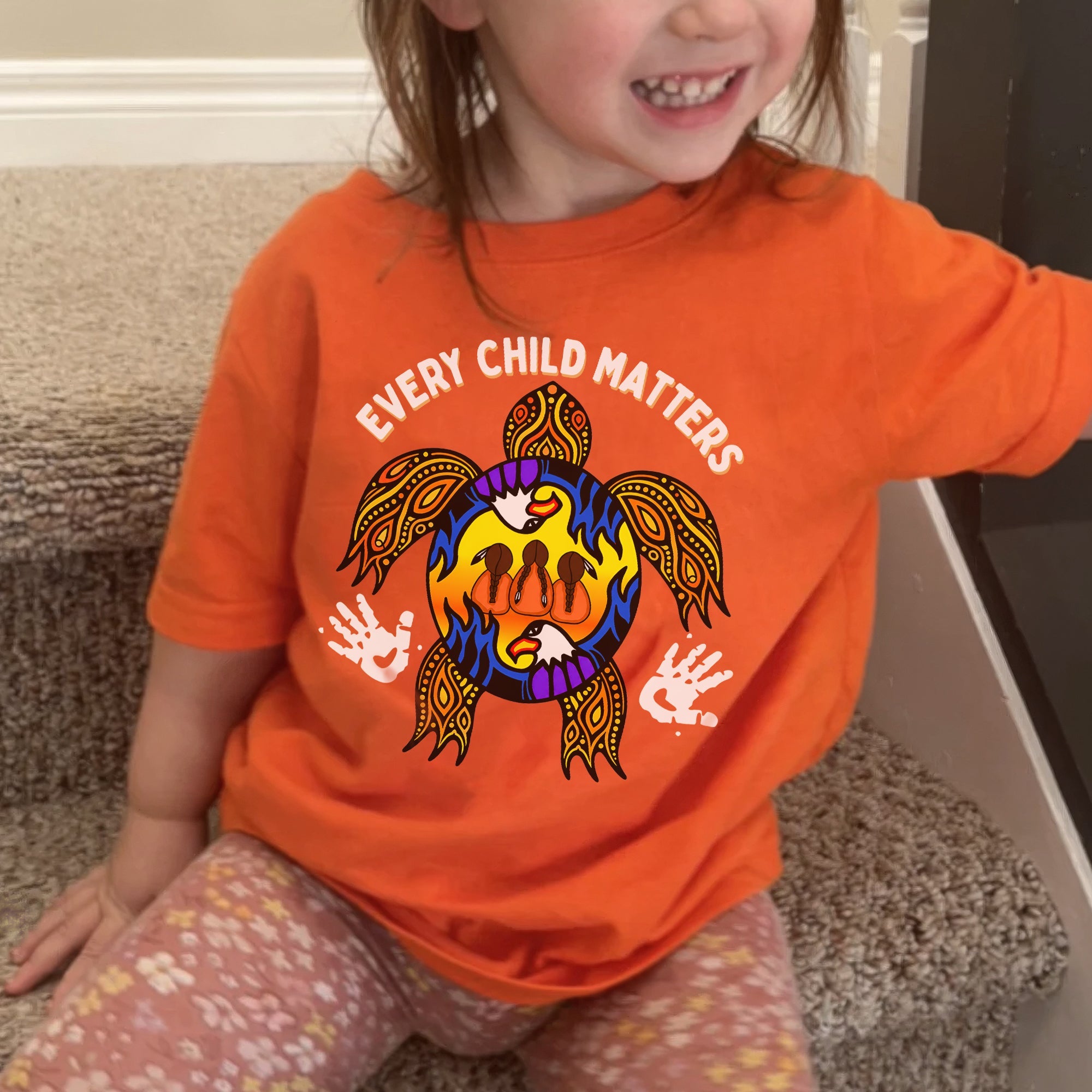 Carried by the Sacred Turtle – Every Child Matters Orange Unisex T-shirt/Hoodie/Sweatshirt