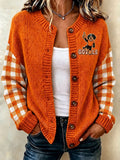 Women's Football Sports Casual Knitted Cardigan