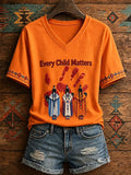 Women'S Orange Shirt With Daily Print T-Shirt