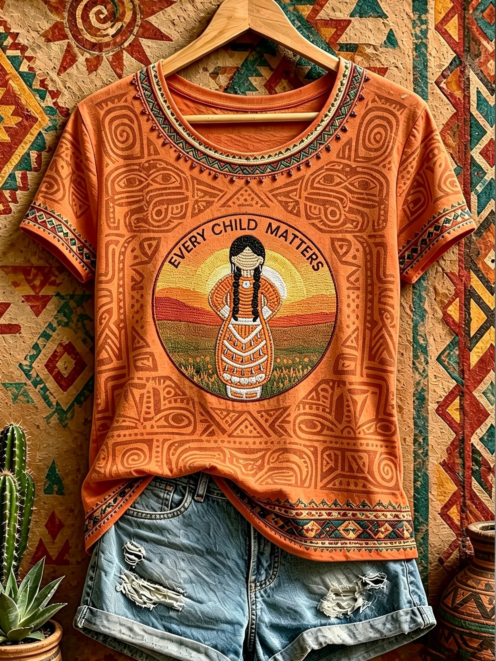 Women's Orange Shirt Day Print T-Shirt