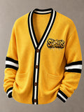 Men'S Casual Football Printed Cardigan