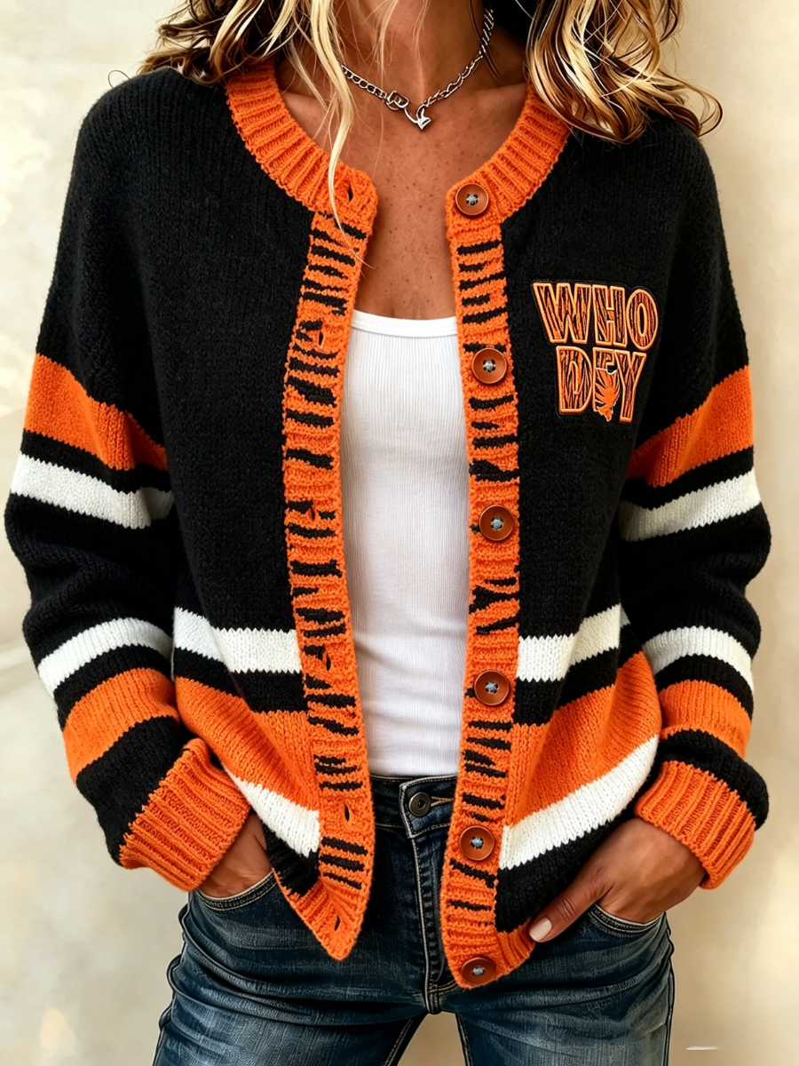 Ladies' Casual Football Fan Casual Cardigan