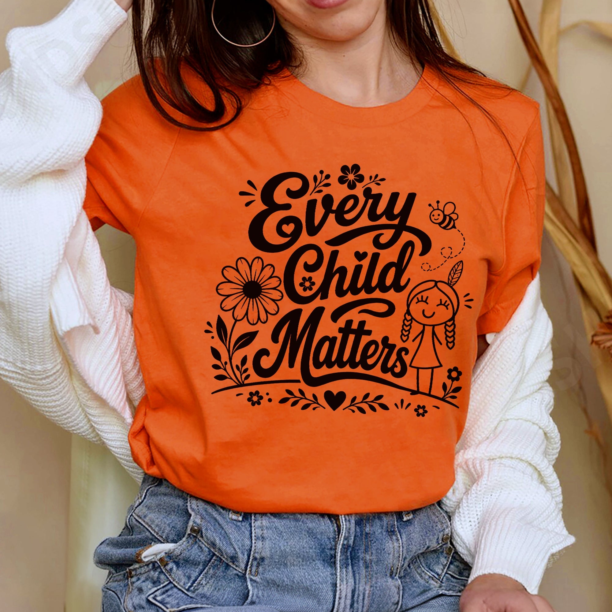 Every Child Matters Native Orange Shirt – Indigenous Children Awareness Floral Graphic Unisex T-shirt/Hoodie/Sweatshirt