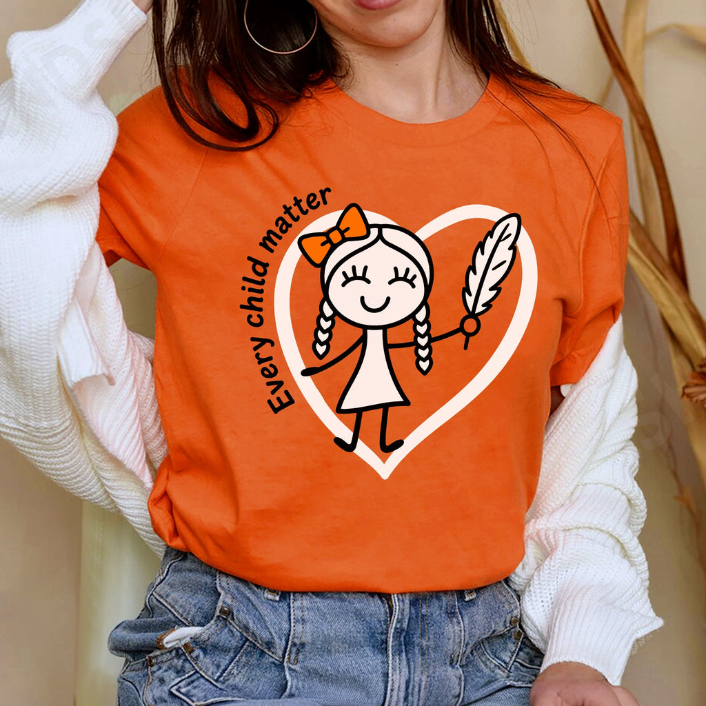 Every Child Matters Orange Shirt Day – Indigenous Child & Feather Awareness Unisex T-shirt/Hoodie/Sweatshirt