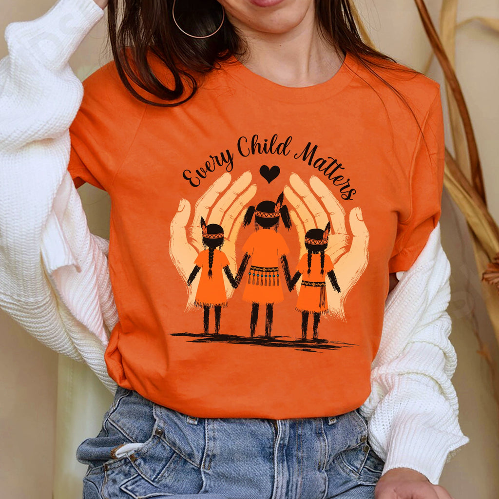 Sacred Hands Every Child Matters Native Orange Shirt – Indigenous Children Awareness Unisex T-shirt/Hoodie/Sweatshirt