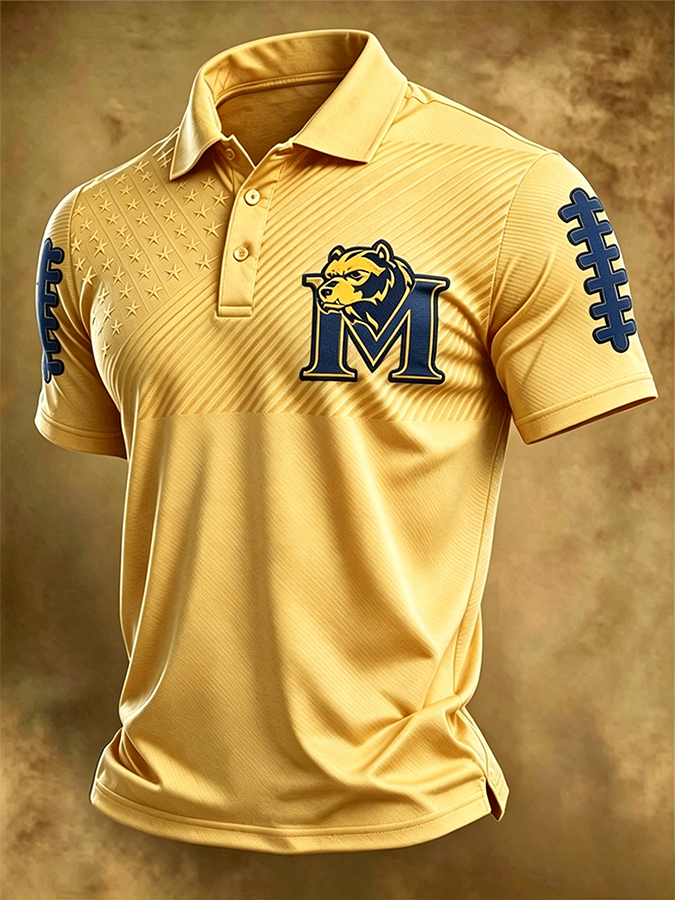 Men's Football Sports Casual Polo Shirt
