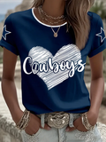 Women's Football Printed Casual T-Shirt