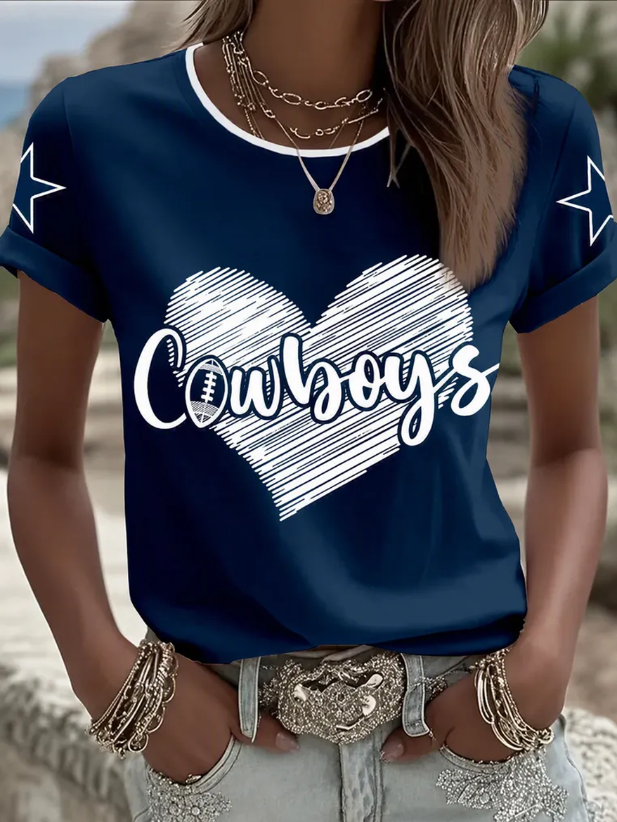 Women's Football Printed Casual T-Shirt