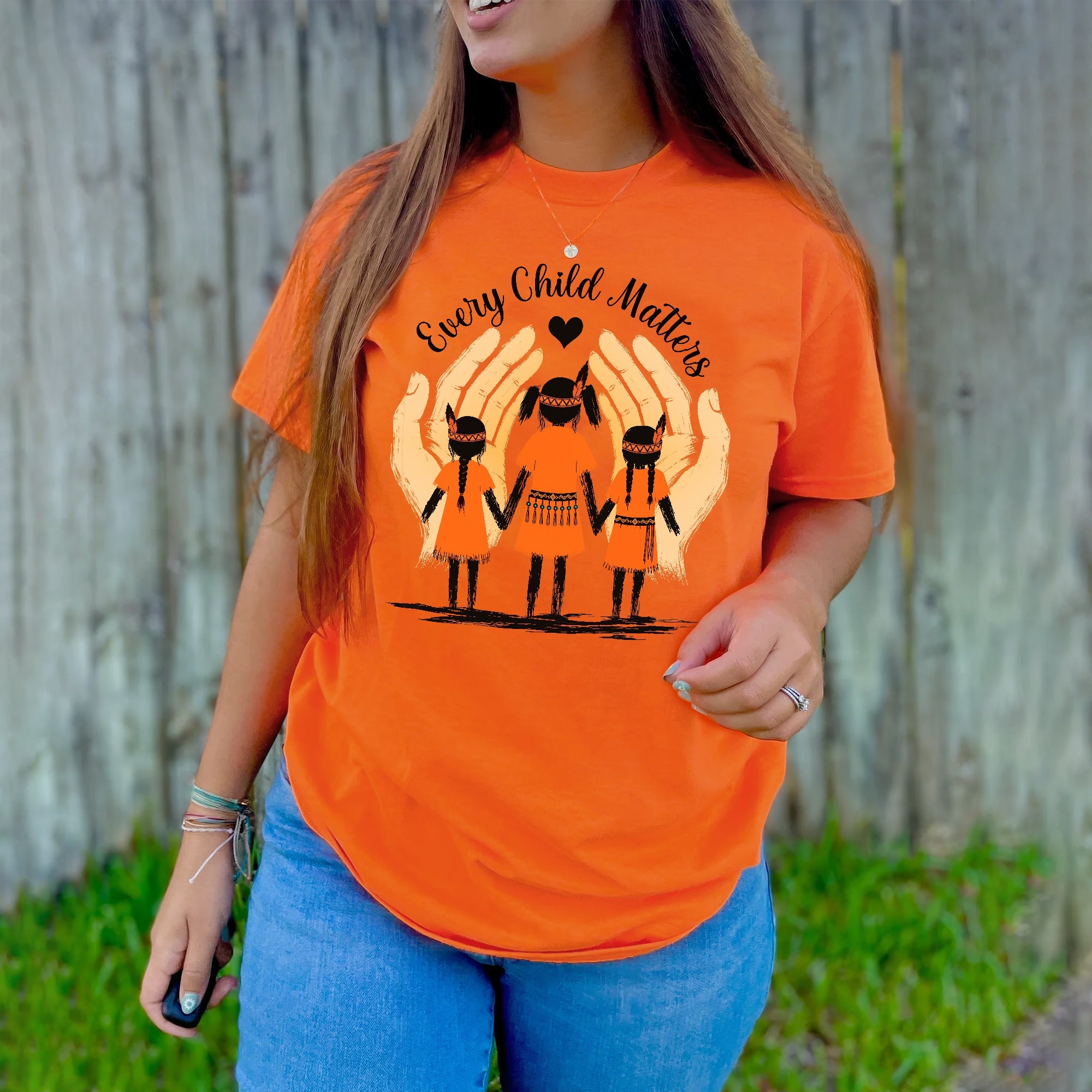 Sacred Hands Every Child Matters Native Orange Shirt – Indigenous Children Awareness Unisex T-shirt/Hoodie/Sweatshirt