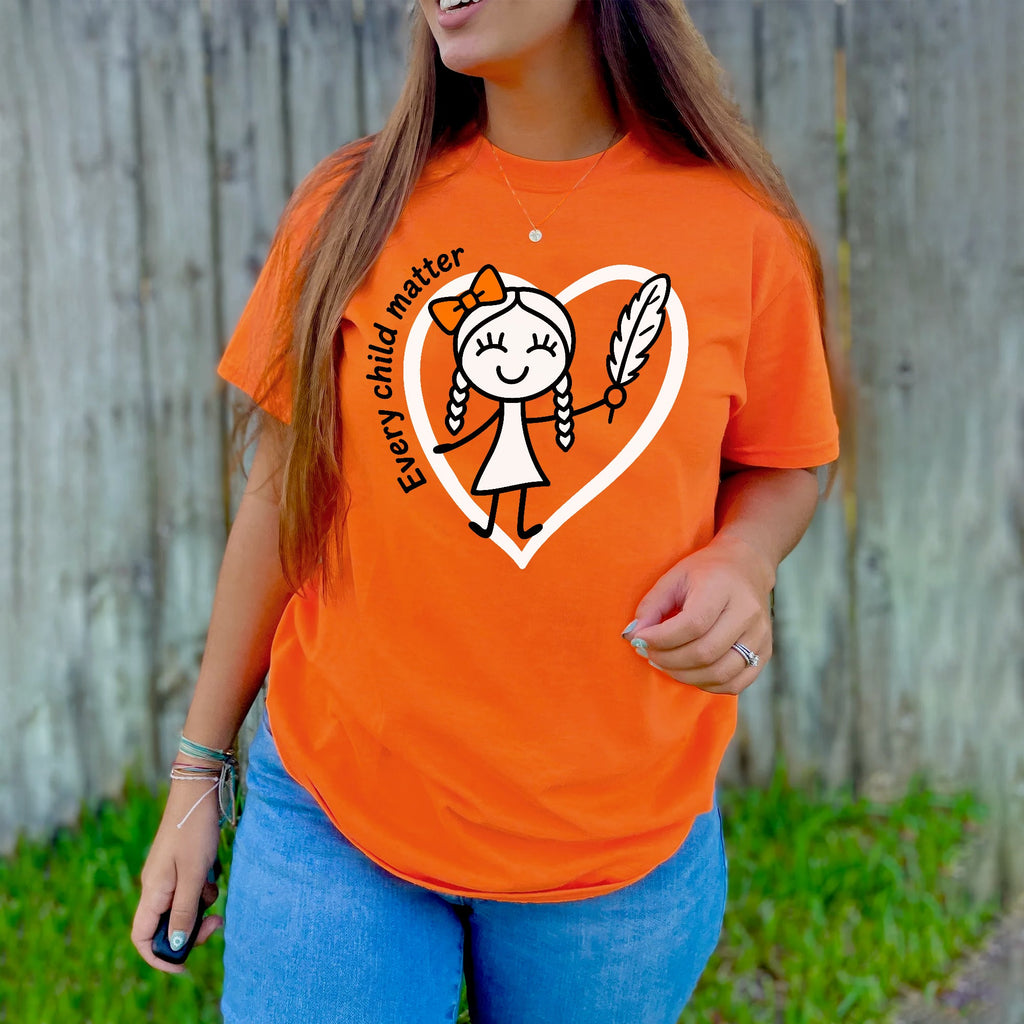 Every Child Matters Orange Shirt Day – Indigenous Child & Feather Awareness Unisex T-shirt/Hoodie/Sweatshirt