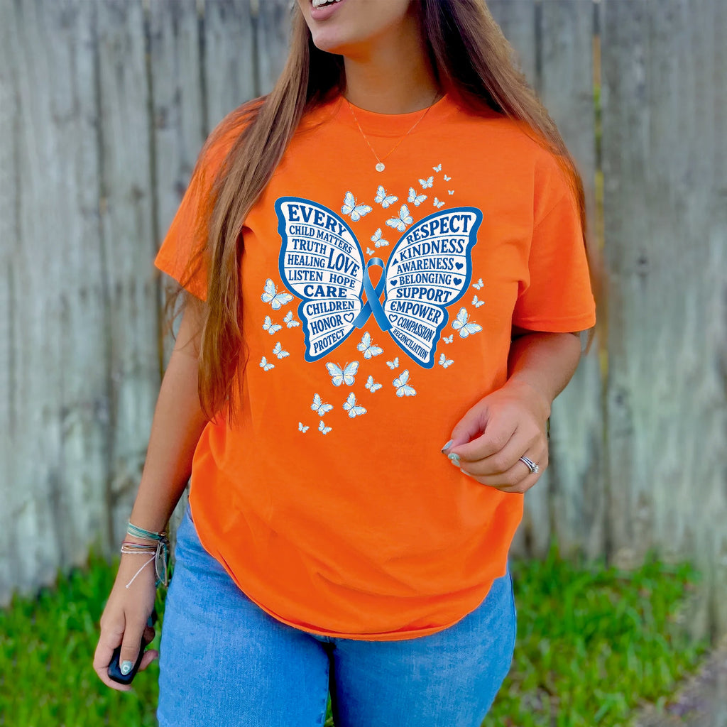 Every Child Matters Orange Shirt – Butterfly Truth Healing Awareness Unisex T-shirt/Hoodie/Sweatshirt