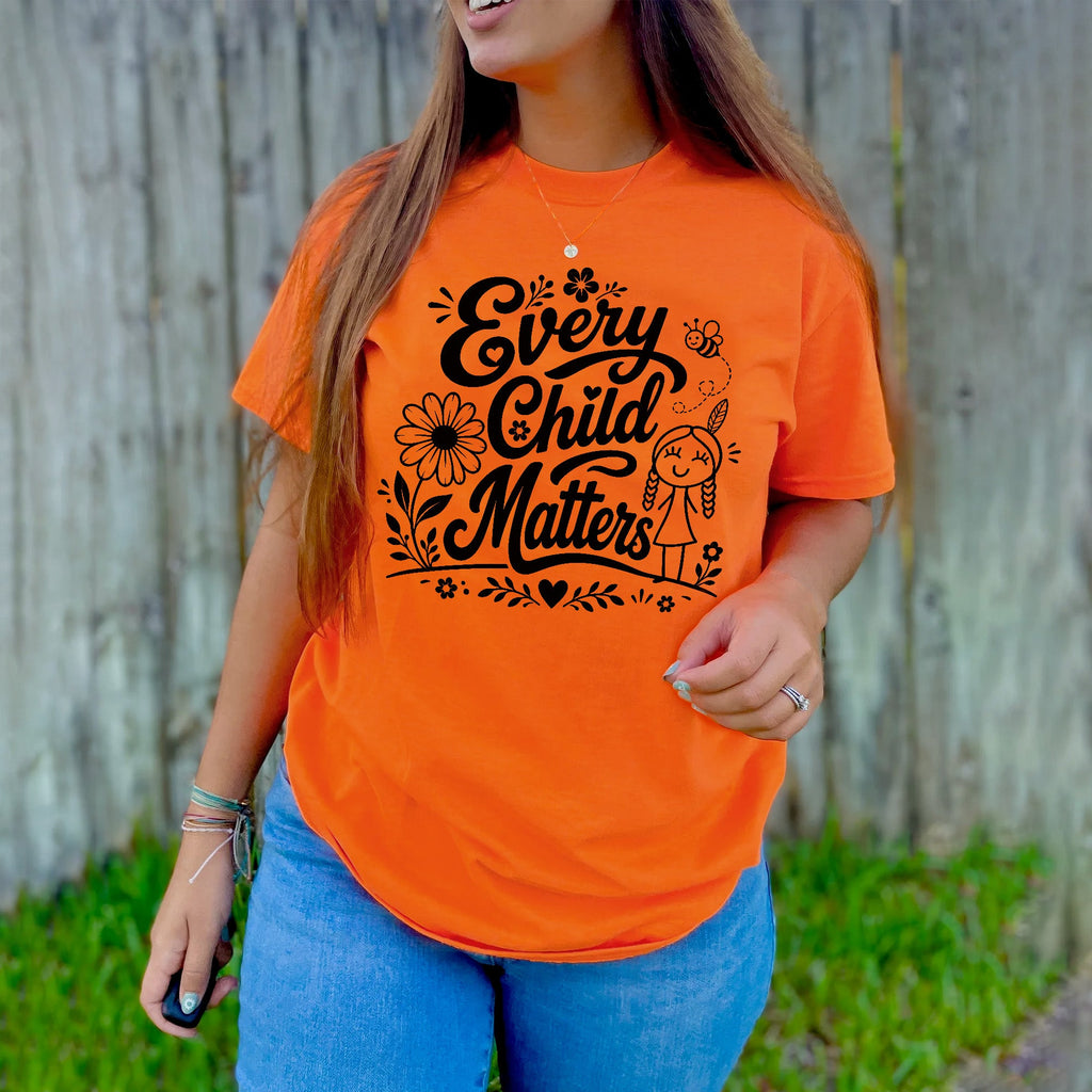 Every Child Matters Native Orange Shirt – Indigenous Children Awareness Floral Graphic Unisex T-shirt/Hoodie/Sweatshirt