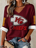 Women'S Casual Rugby Enthusiasts Waffle Top