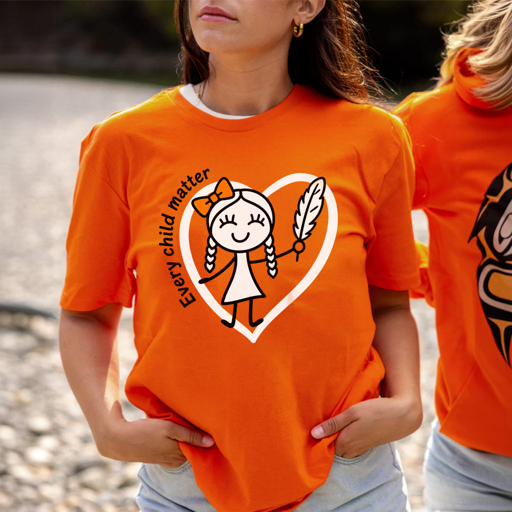 Every Child Matters Orange Shirt Day – Indigenous Child & Feather Awareness Unisex T-shirt/Hoodie/Sweatshirt