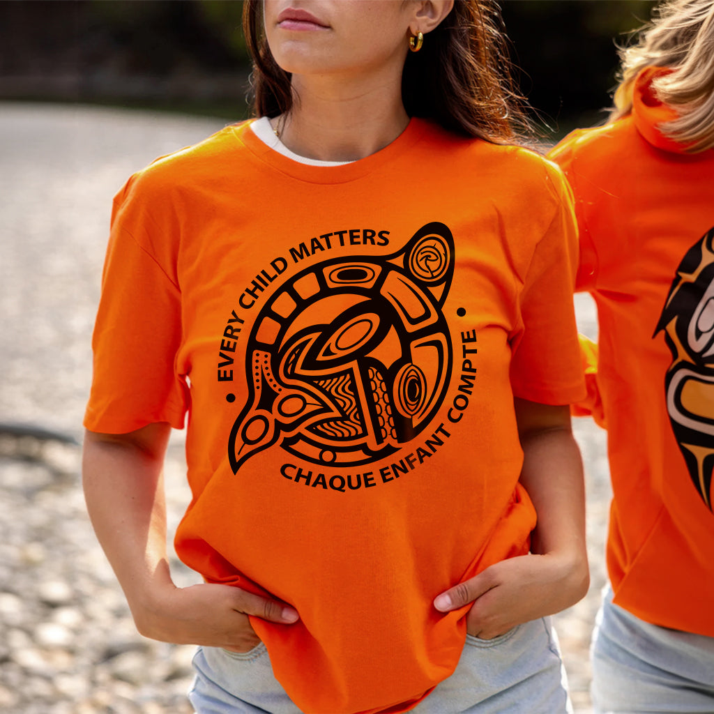 Every Child Matters Chaque Enfant Compte – Indigenous Turtle Orange Shirt Day Unisex T-shirt/Hoodie/Sweatshirt