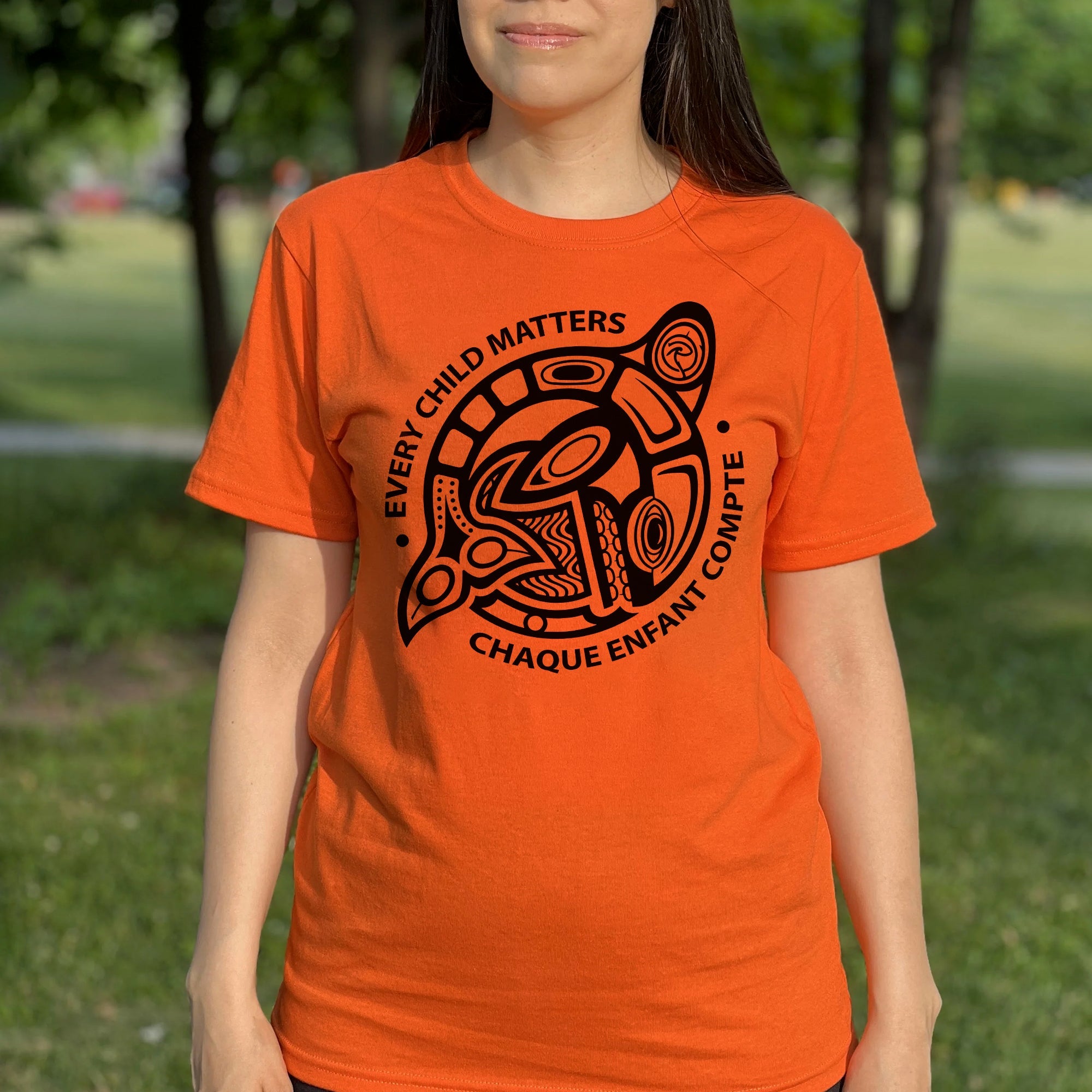 Every Child Matters Chaque Enfant Compte – Indigenous Turtle Orange Shirt Day Unisex T-shirt/Hoodie/Sweatshirt