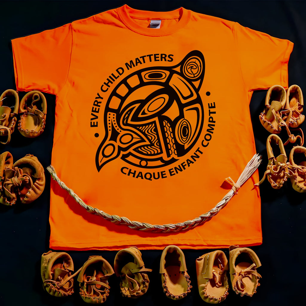 Every Child Matters Chaque Enfant Compte – Indigenous Turtle Orange Shirt Day Unisex T-shirt/Hoodie/Sweatshirt