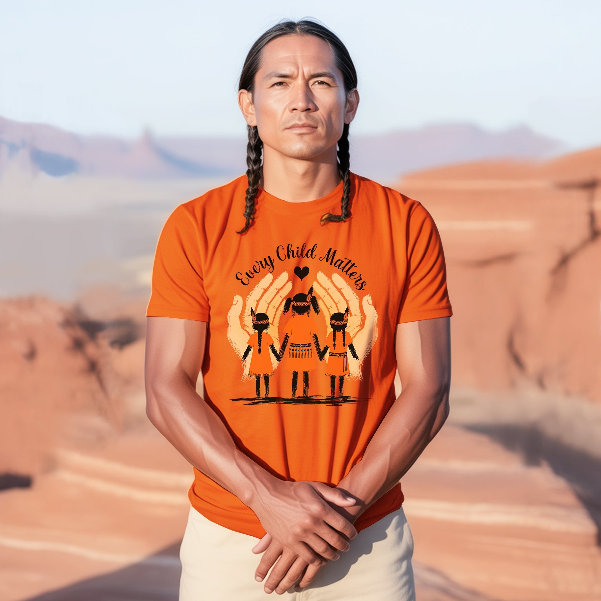 Sacred Hands Every Child Matters Native Orange Shirt – Indigenous Children Awareness Unisex T-shirt/Hoodie/Sweatshirt