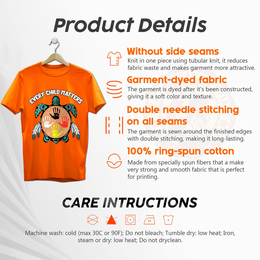 Carried by the Sacred Turtle – Every Child Matters Orange Unisex T-shirt/Hoodie/Sweatshirt