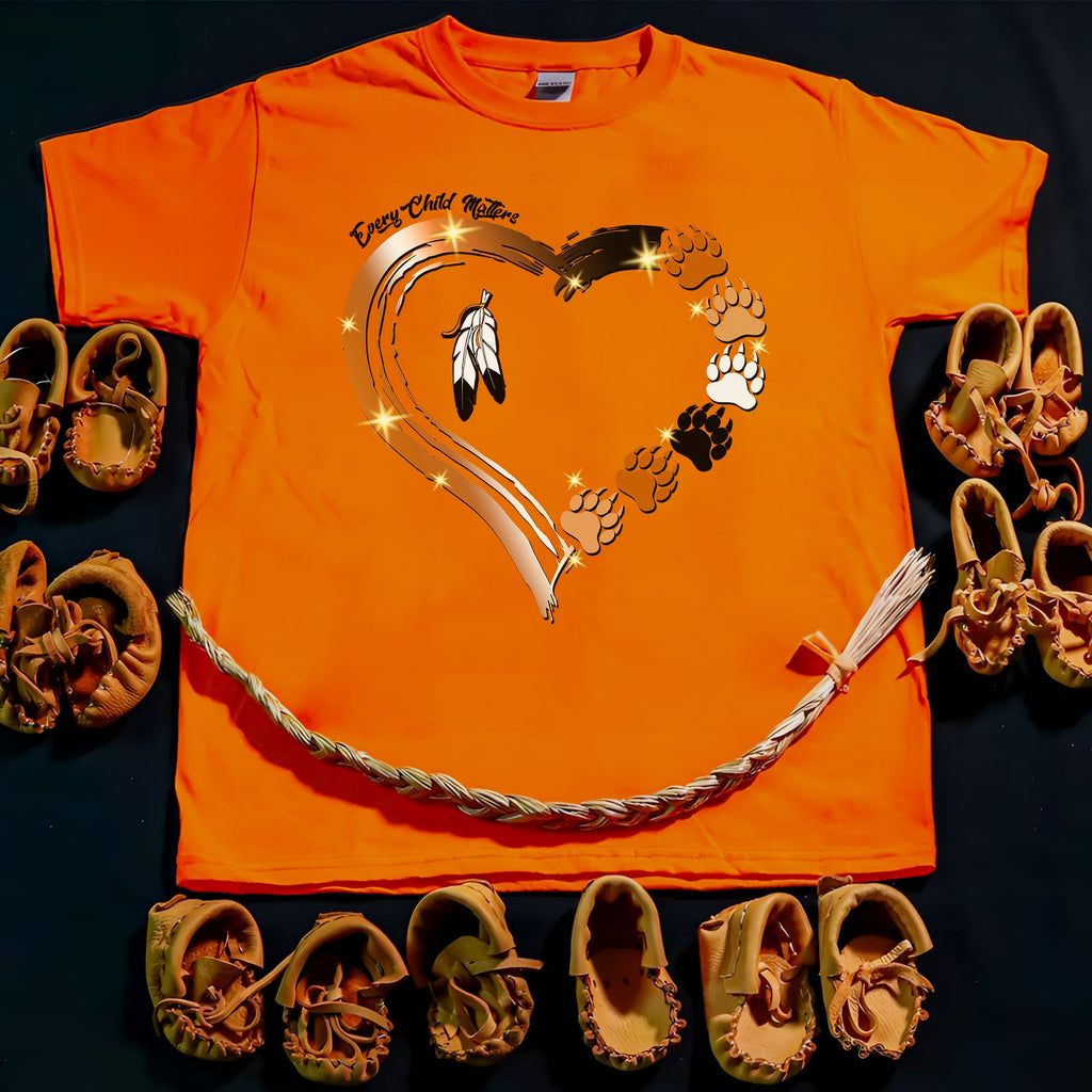 Every Child Matters Paws Of Heart Native American Unisex T-shirt/Hoodie/Sweatshirt