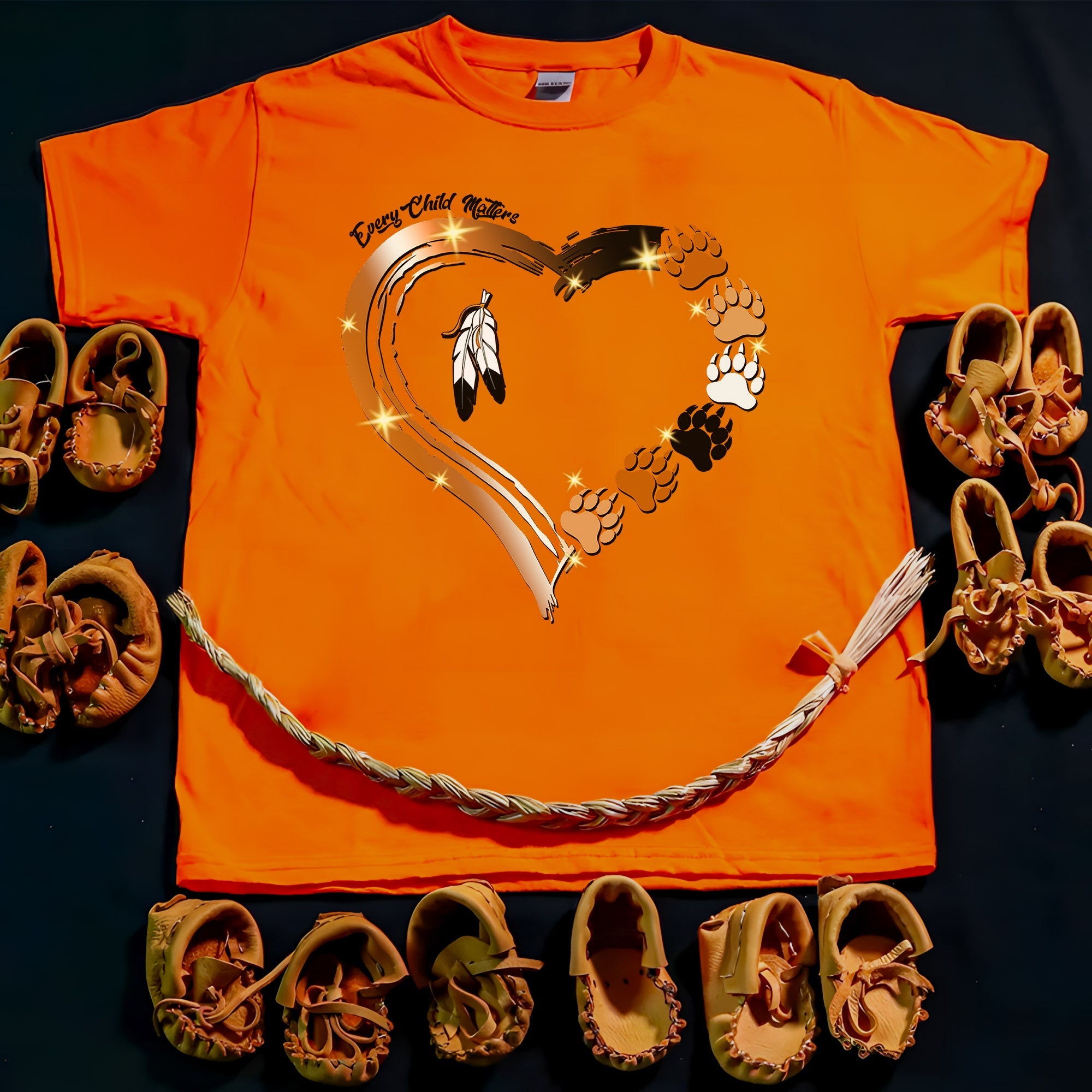 Every Child Matters Paws Of Heart Native American Unisex T-shirt/Hoodie/Sweatshirt
