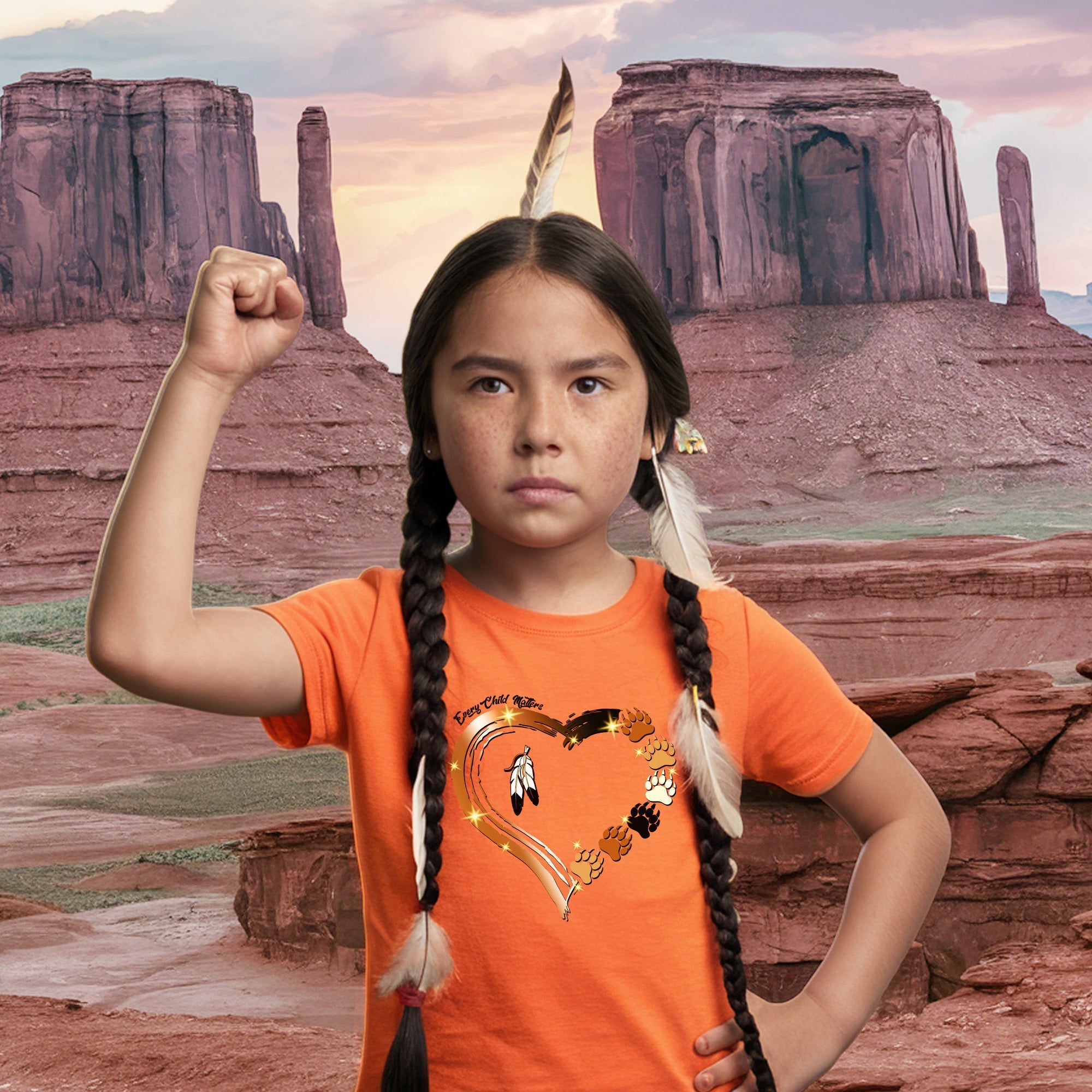 Every Child Matters Paws Of Heart Native American Unisex T-shirt/Hoodie/Sweatshirt