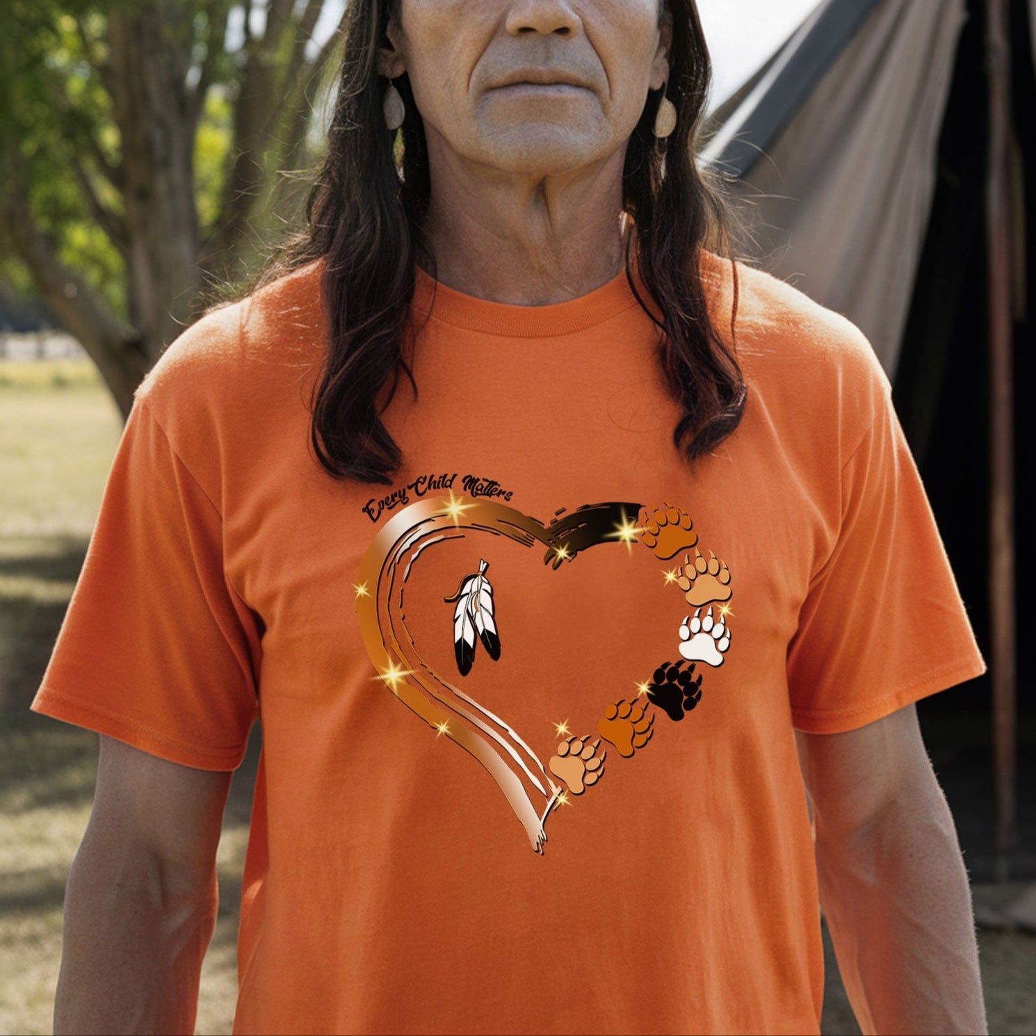 Every Child Matters Paws Of Heart Native American Unisex T-shirt/Hoodie/Sweatshirt
