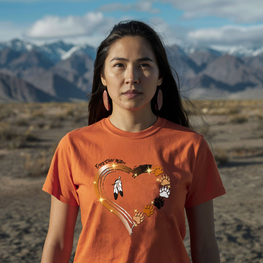 Every Child Matters Paws Of Heart Native American Unisex T-shirt/Hoodie/Sweatshirt