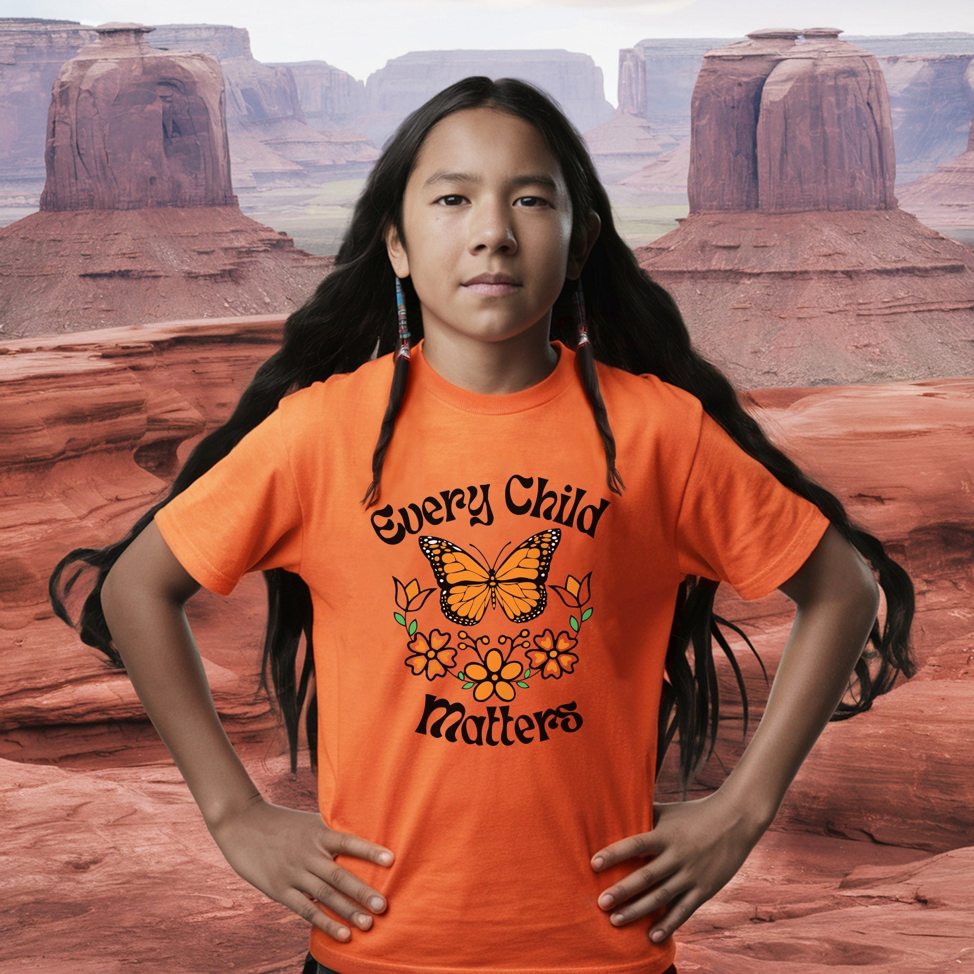 Every Child Matters Native Orange Butterfly Native American Unisex T-shirt/Hoodie/Sweatshirt