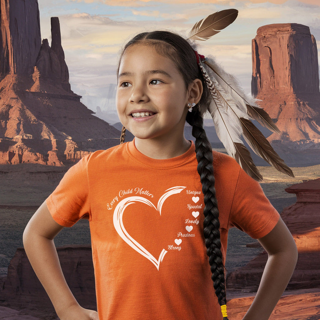 Every Child Matters White Heart Native American Unisex T-shirt/Hoodie/Sweatshirt