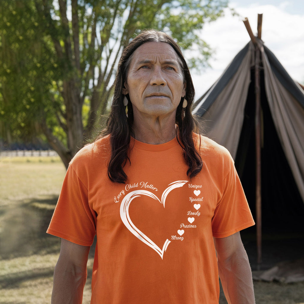 Every Child Matters White Heart Native American Unisex T-shirt/Hoodie/Sweatshirt