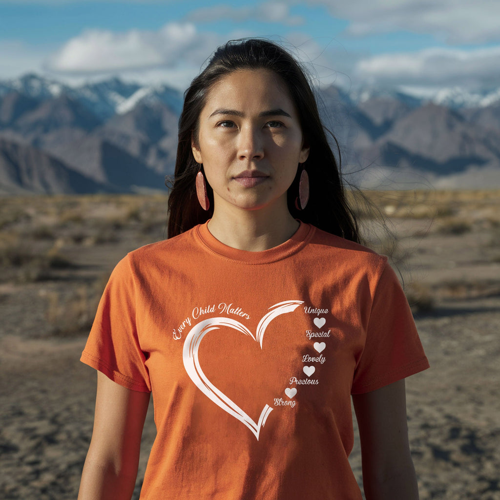 Every Child Matters White Heart Native American Unisex T-shirt/Hoodie/Sweatshirt