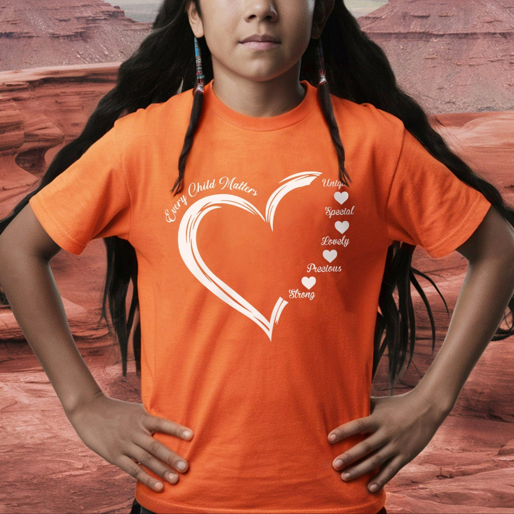 Every Child Matters White Heart Native American Unisex T-shirt/Hoodie/Sweatshirt