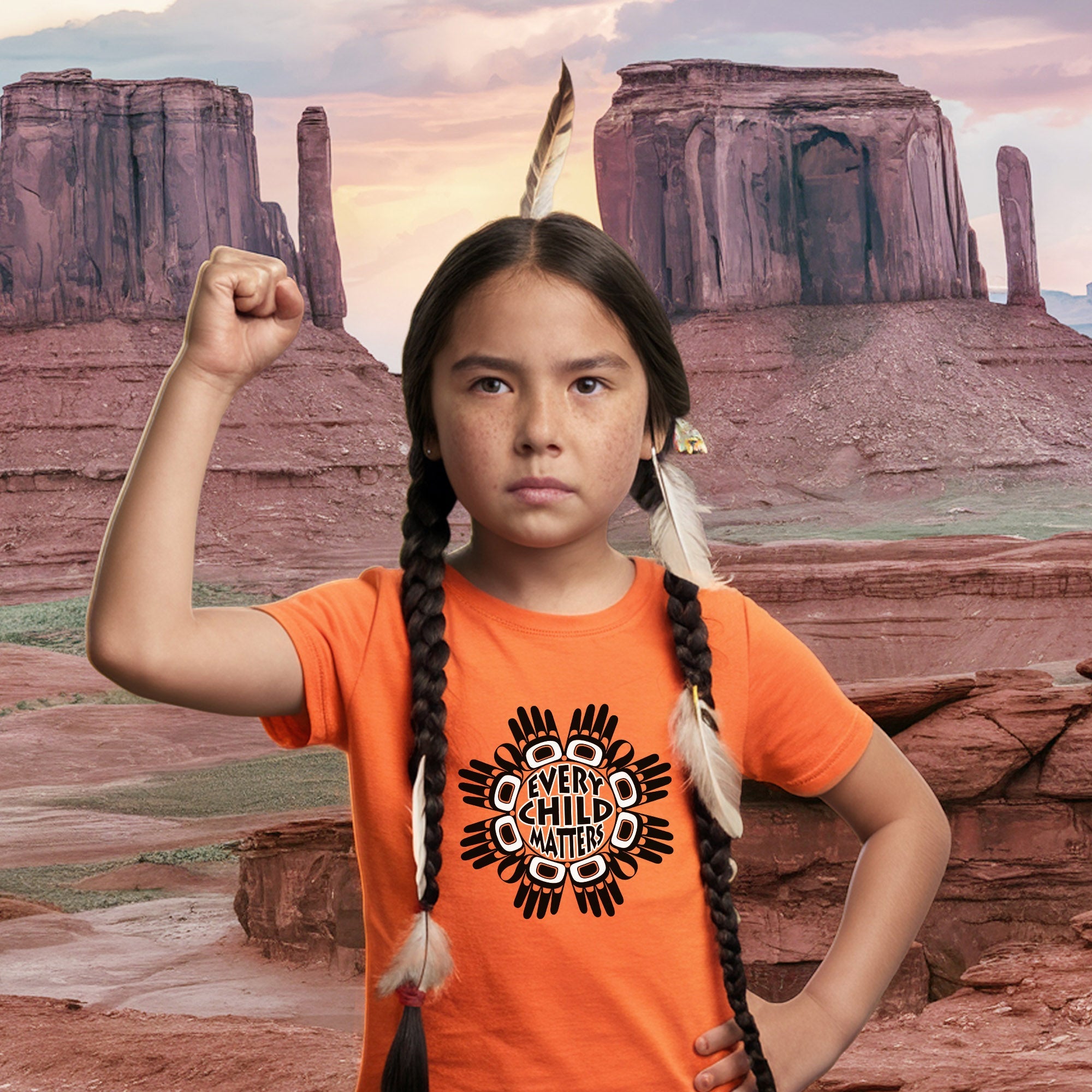 Every Child Matters Circle Hand Black For Orange Shirt Day Unisex T-shirt/Hoodie/Sweatshirt