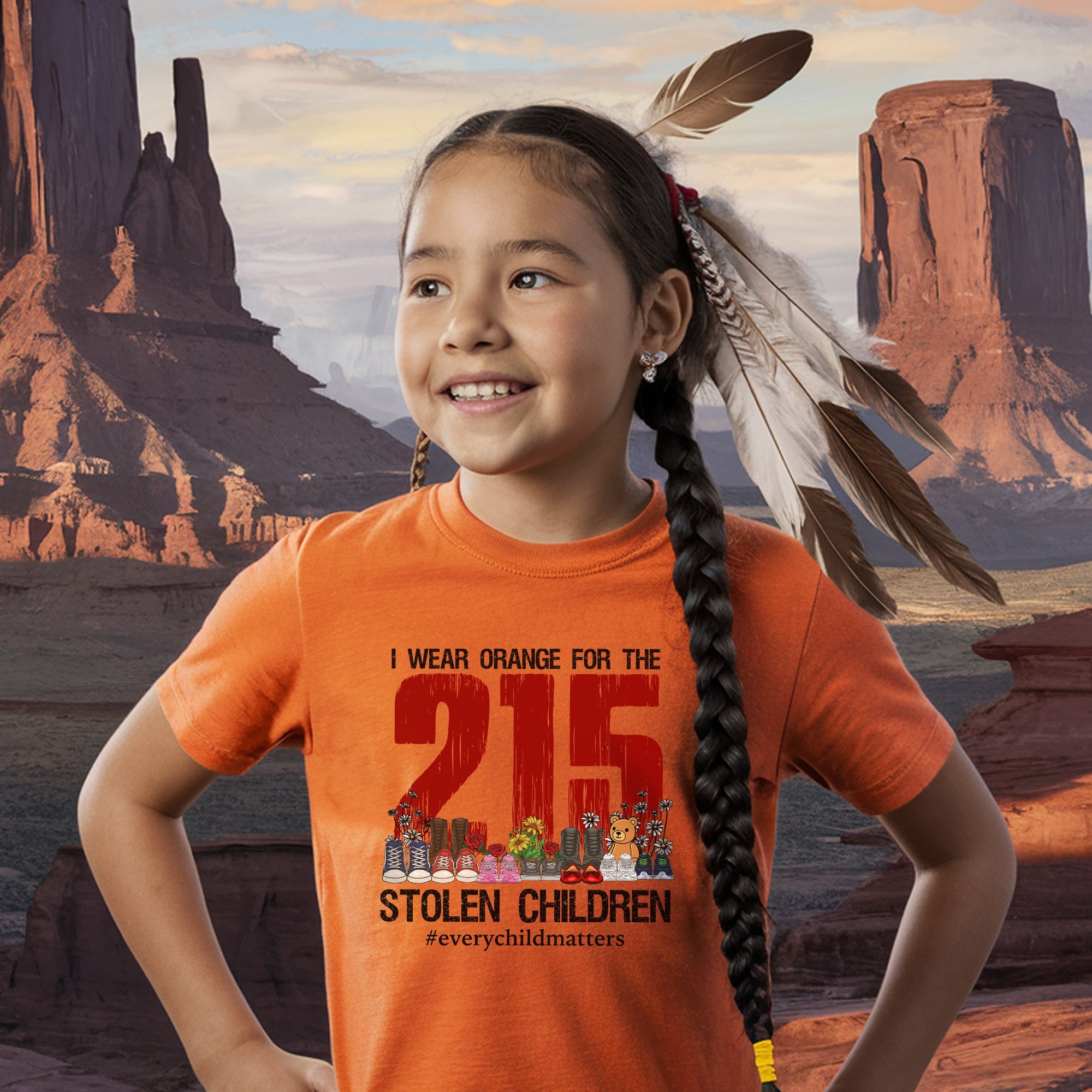 Every Child Matters I Wear Orange For The 215 Stolen Children For Orange Shirt Day Unisex T-shirt/Hoodie/Sweatshirt
