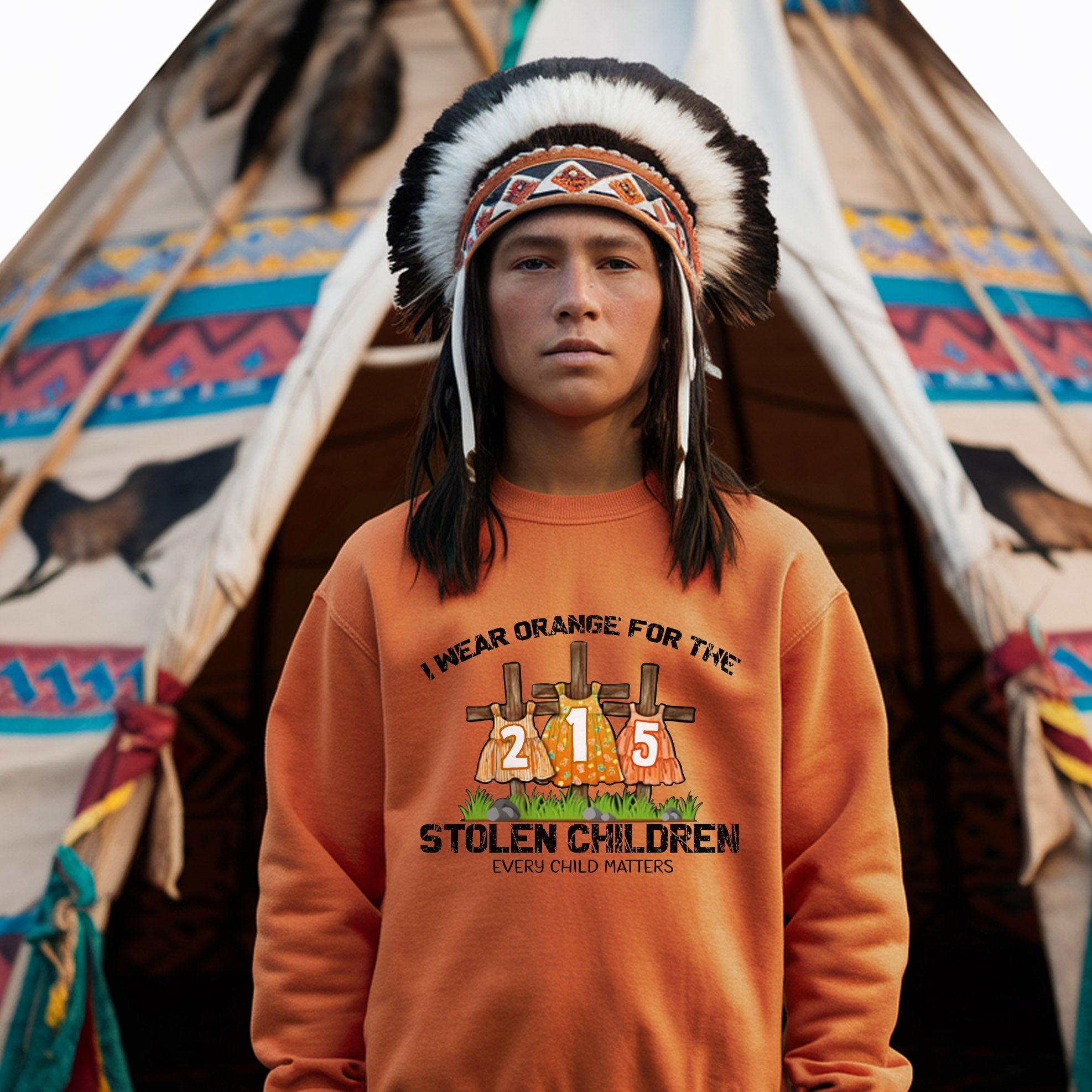 Every Child Matters I Wear Orange For The 215 Stolen Children For Orange Shirt Day Unisex T-shirt/Hoodie/Sweatshirt