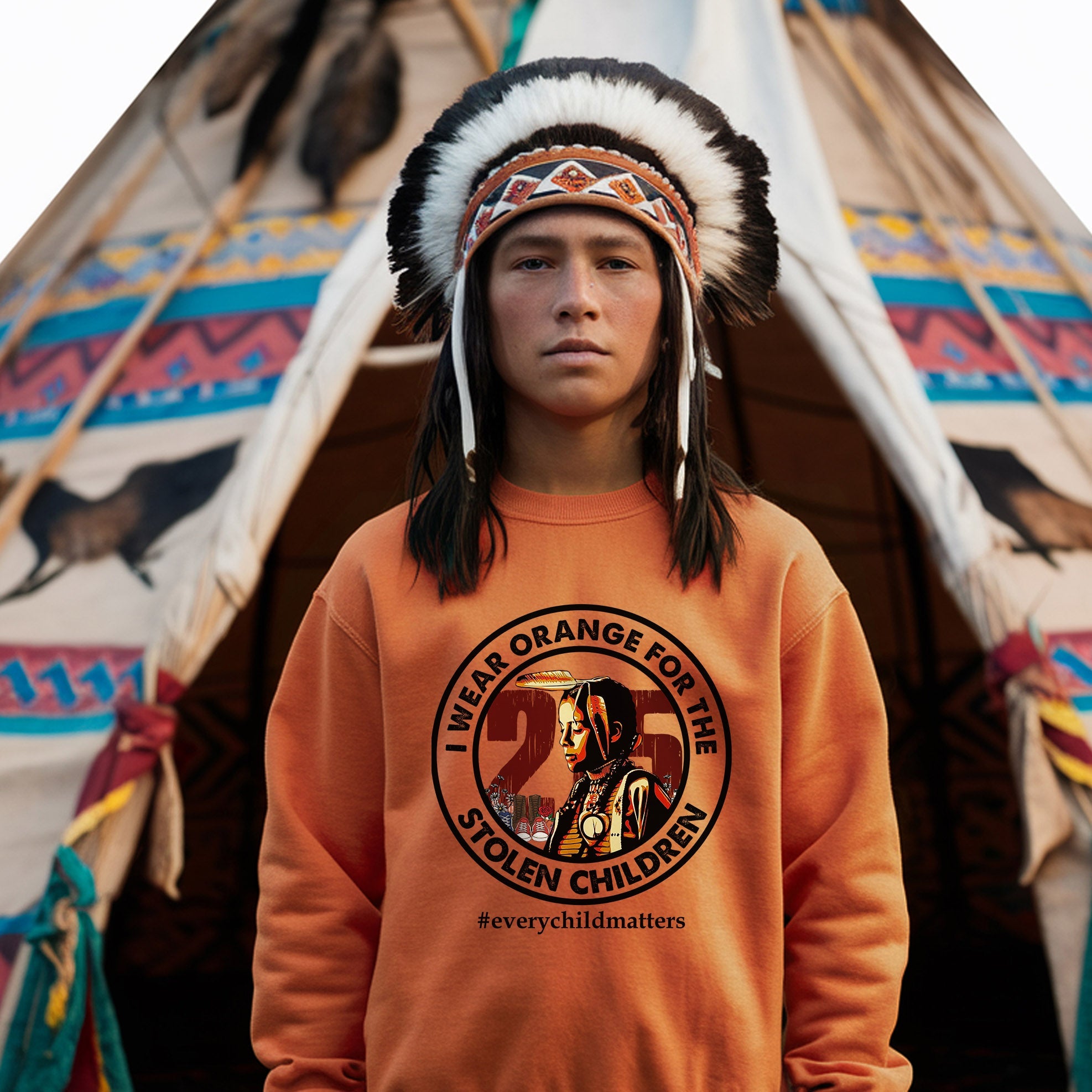 Every Child Matters I Wear Orange For The 215 Stolen Children Circle For Orange Day Unisex T-shirt/Hoodie/Sweatshirt