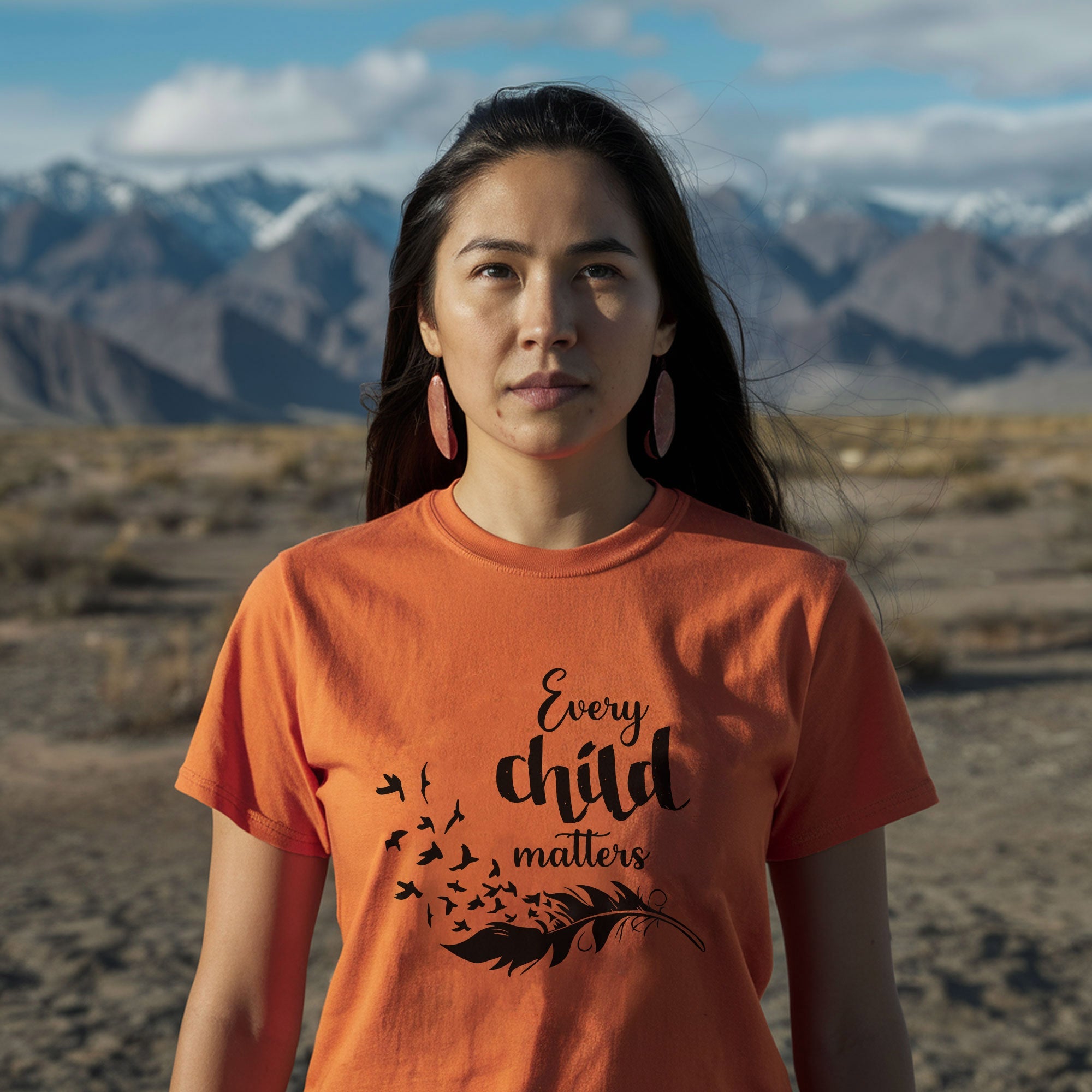 Every Child Matters Black Feather For Orange Day Native American Unisex T-shirt/Hoodie/Sweatshirt