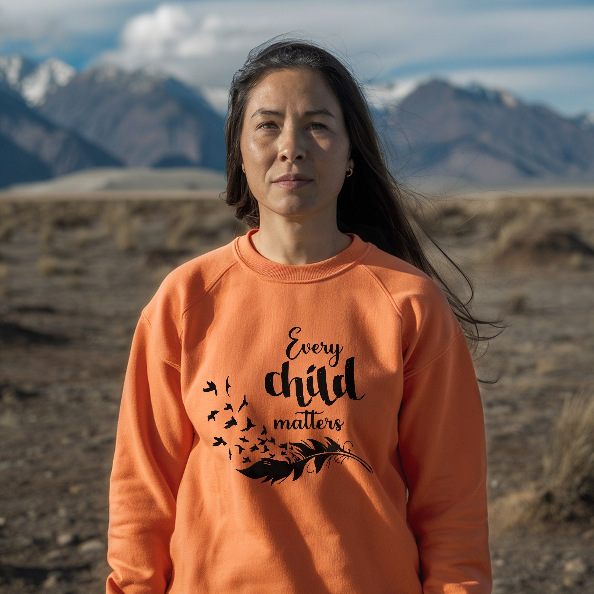 Every Child Matters Black Feather For Orange Day Native American Unisex T-shirt/Hoodie/Sweatshirt