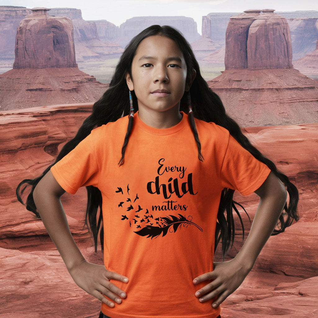 Every Child Matters Black Feather For Orange Day Native American Unisex T-shirt/Hoodie/Sweatshirt