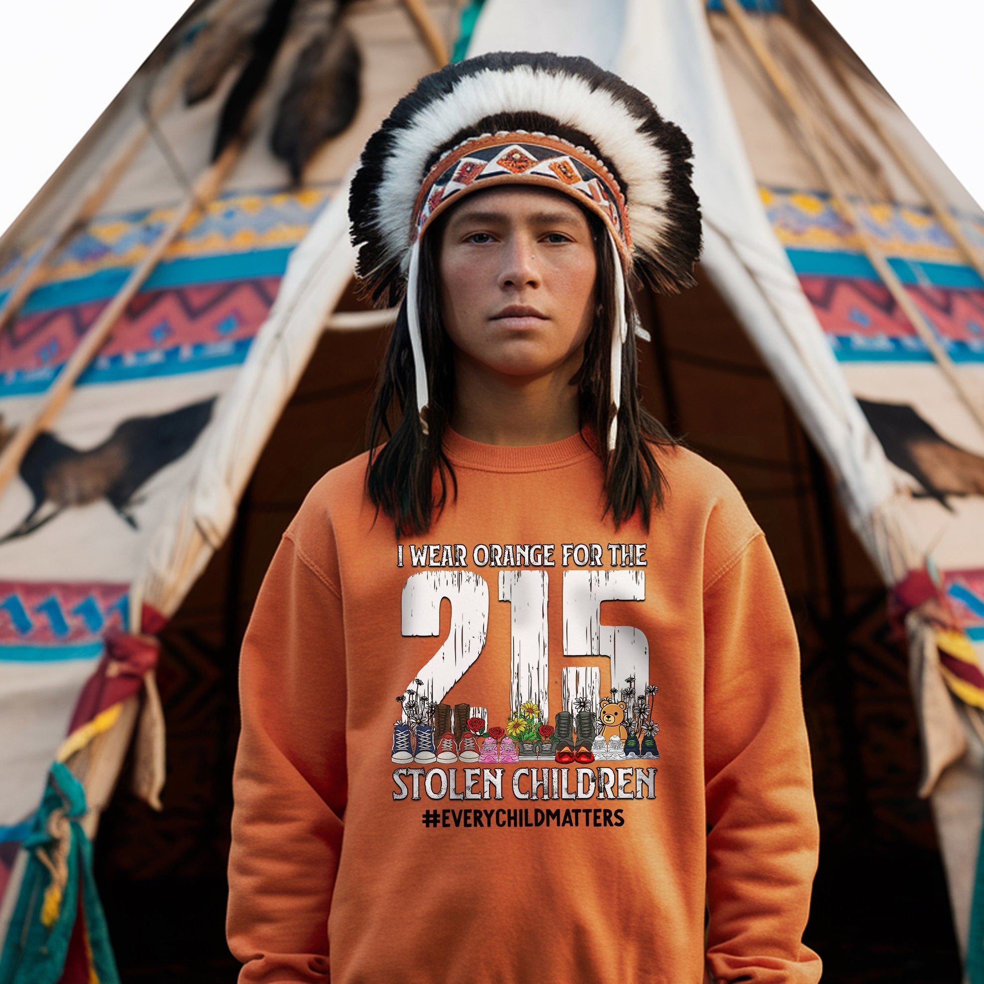 Every Child Matters I Wear Orange For The 215 Stolen Children For Orange Day Unisex T-shirt/Hoodie/Sweatshirt