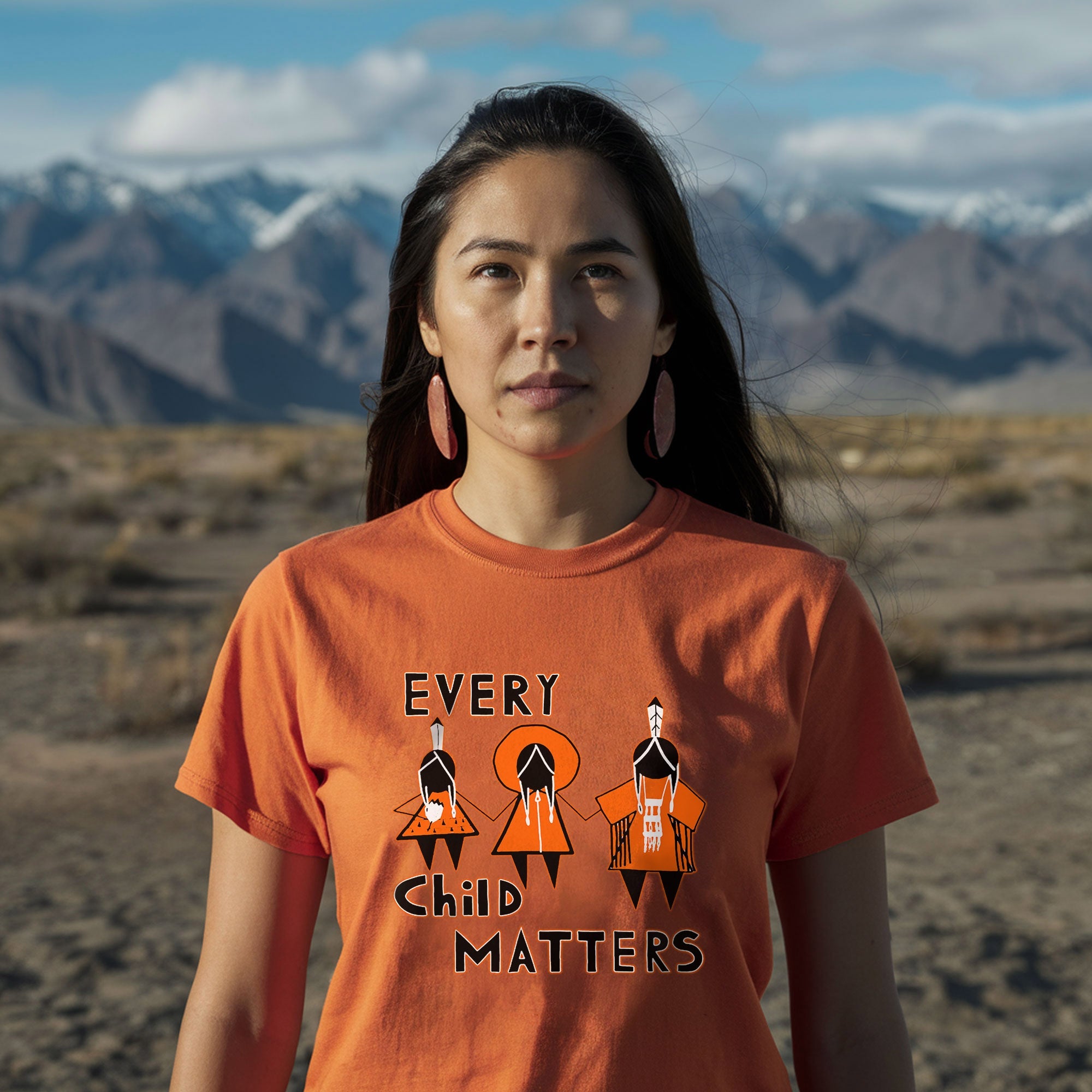 Every Child Matters Three Children Together Wear Orange Day Unisex T-shirt/Hoodie/Sweatshirt