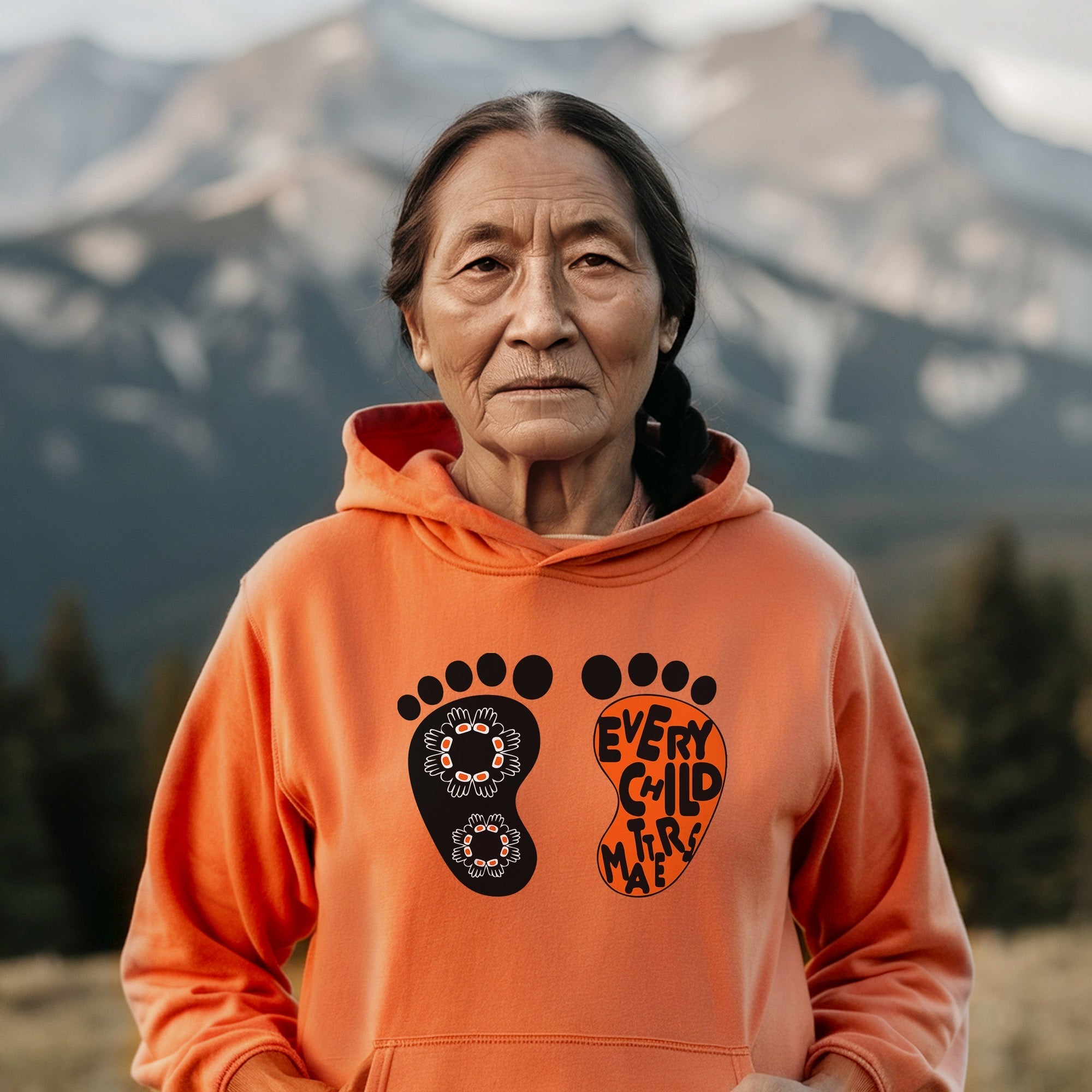 Every Child Matters Foot Black And Orange Together Unisex T-shirt/Hoodie/Sweatshirt