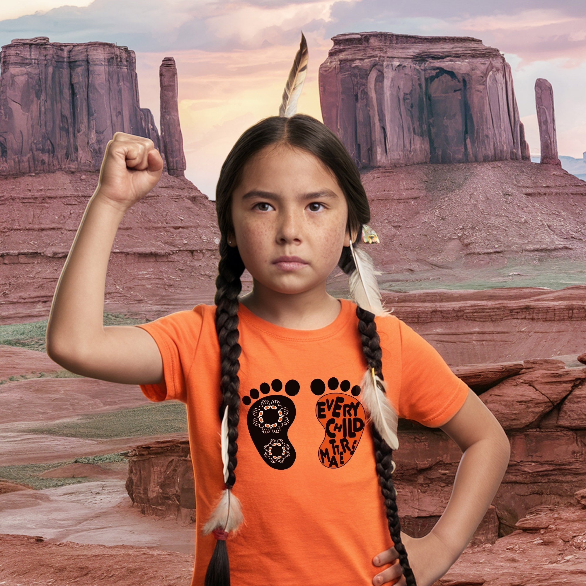 Every Child Matters Foot Black And Orange Together Unisex T-shirt/Hoodie/Sweatshirt