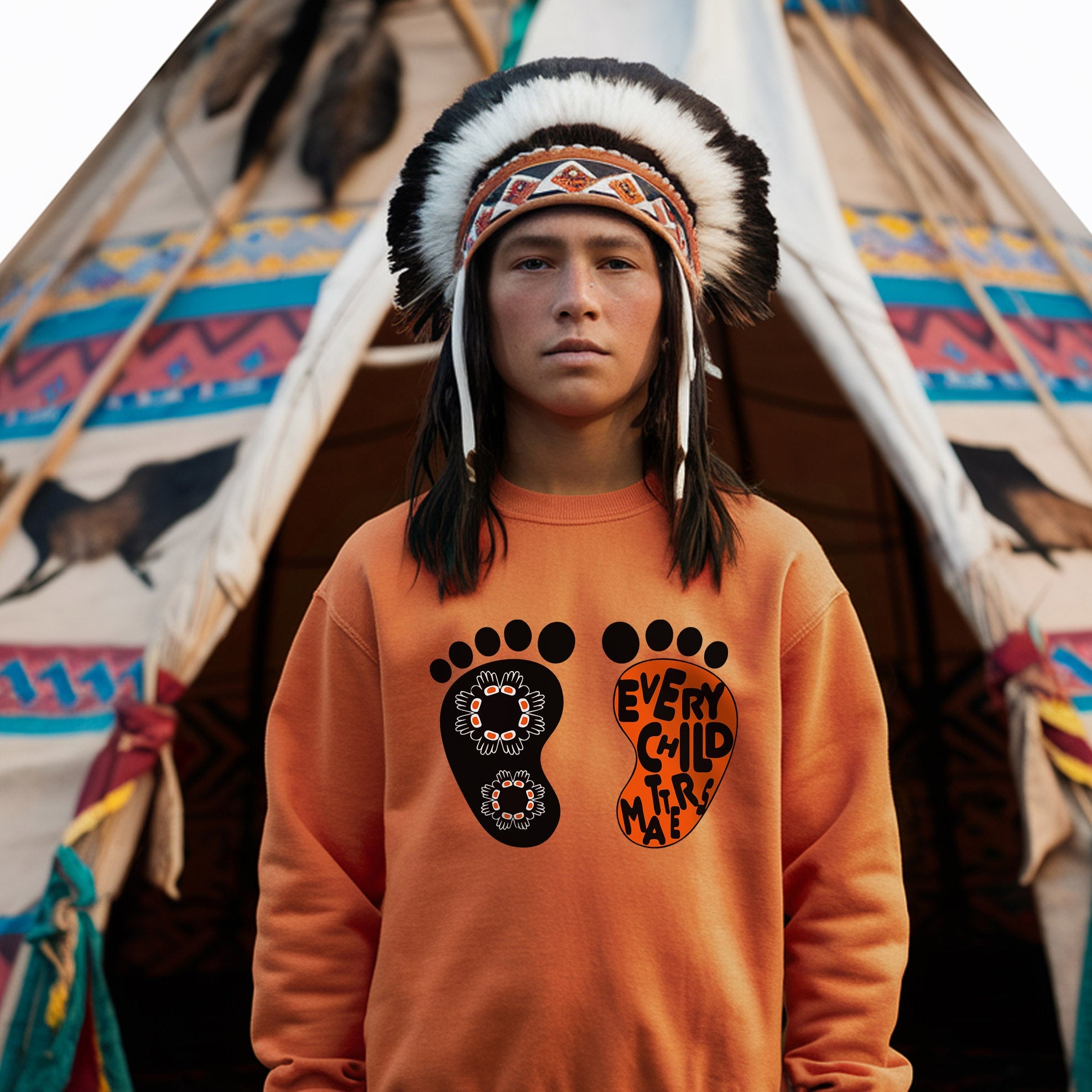 Every Child Matters Foot Black And Orange Together Unisex T-shirt/Hoodie/Sweatshirt